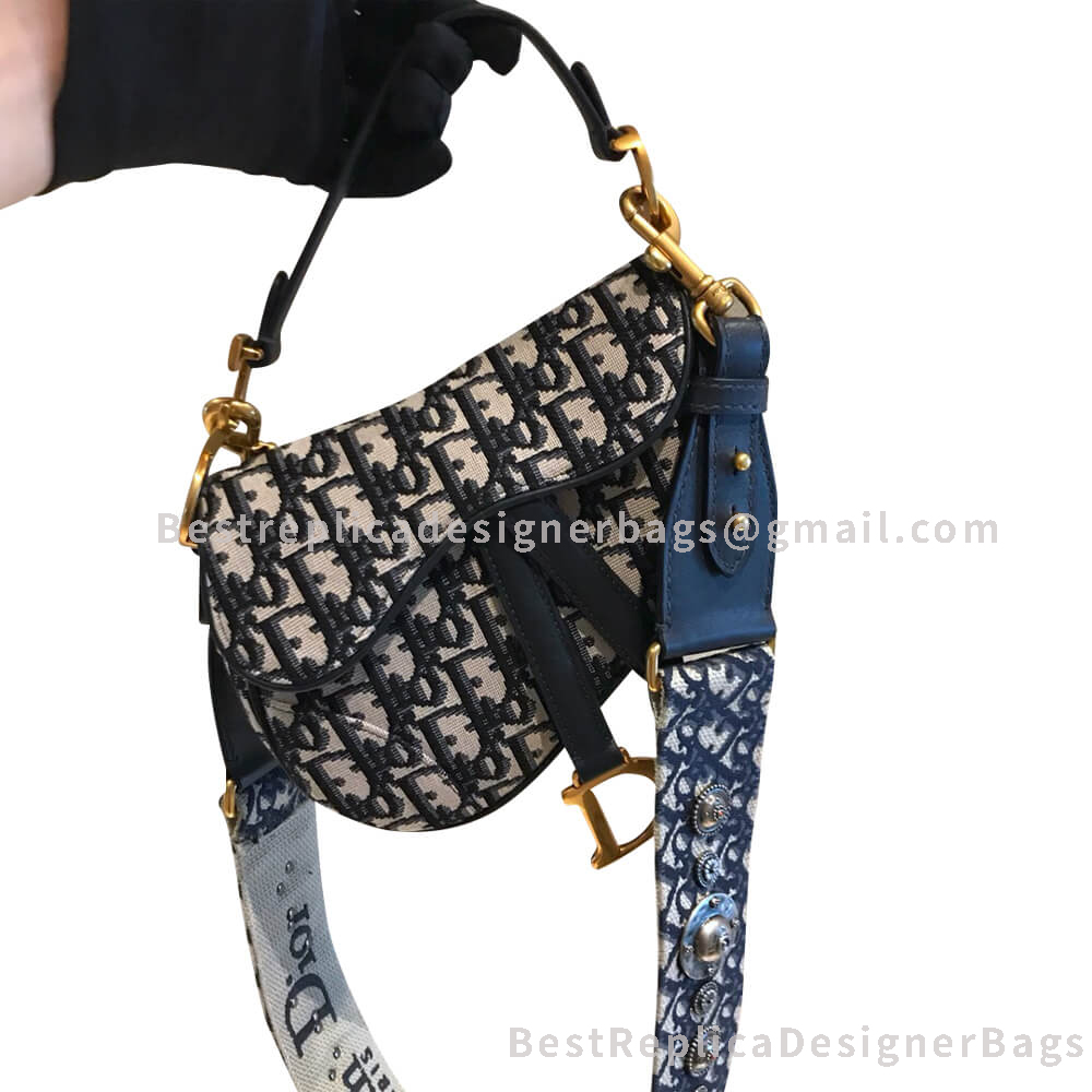 Dior Mini Oblique Saddle Bag Black